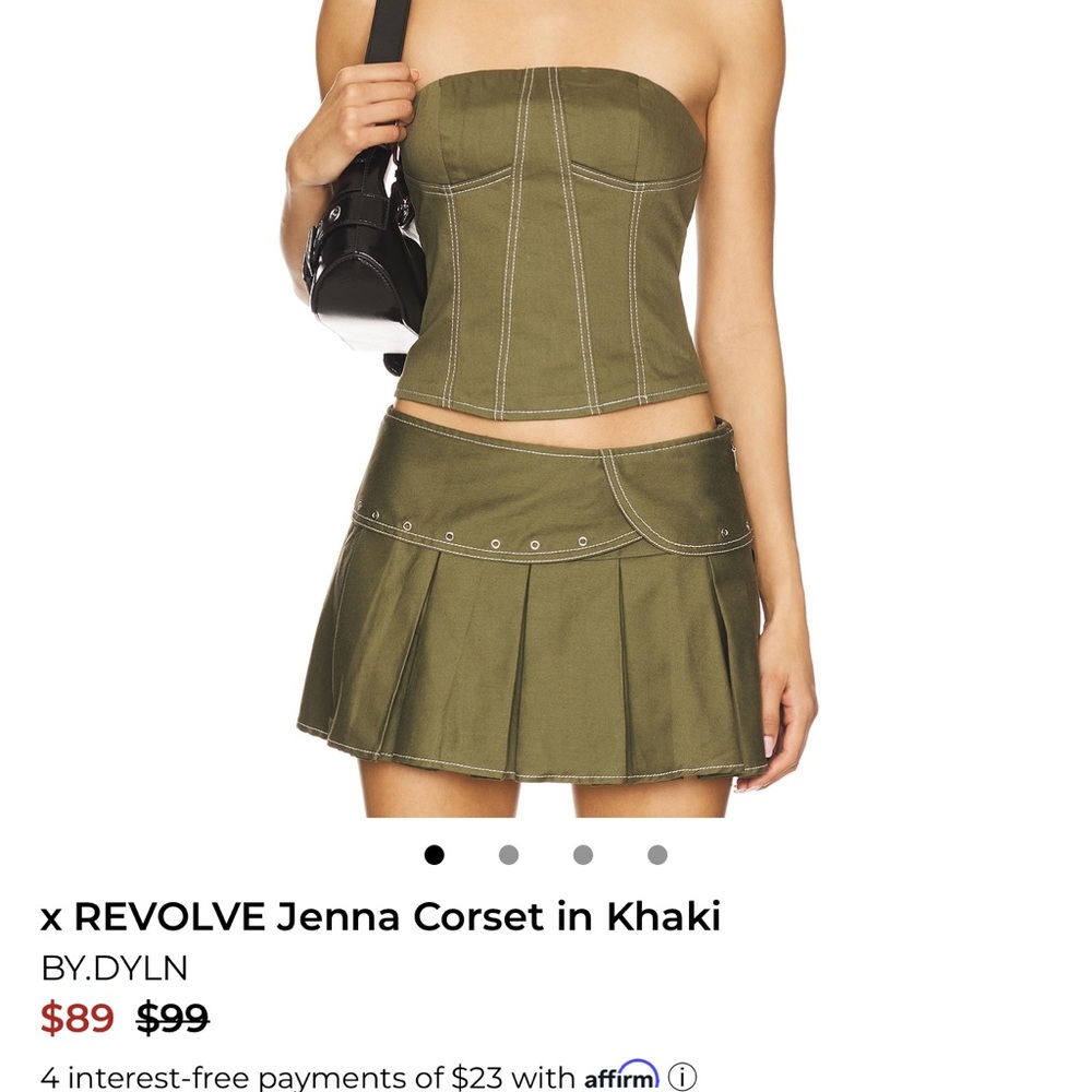 Khaki Strapless Corset Top